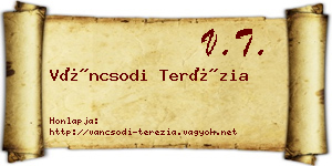 Váncsodi Terézia névjegykártya